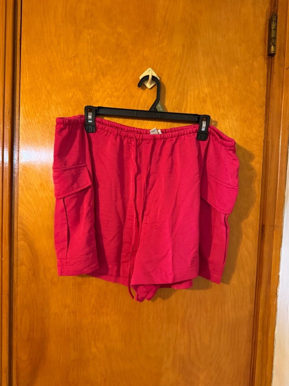 a new day Hot Pink Cargo Shorts with Elastic Waist